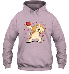 Dog Dabbing Heart For Valentine's Day Art Graphics Gift Hooded Sweatshirt Hooded Sweatshirt - HHHstores