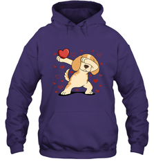 Dog Dabbing Heart For Valentine's Day Art Graphics Gift Hooded Sweatshirt Hooded Sweatshirt - HHHstores