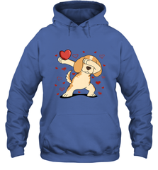 Dog Dabbing Heart For Valentine's Day Art Graphics Gift Hooded Sweatshirt Hooded Sweatshirt - HHHstores
