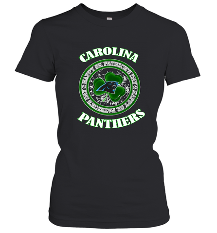 NFL Carolina Panthers Logo Happy St Patrick's Day Women's T-Shirt Women's T-Shirt / Black / S Women's T-Shirt - HHHstores
