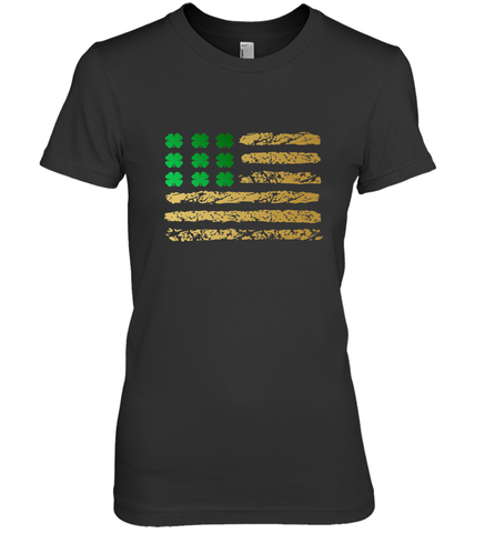 American Flag Green Shamrock Shirt St Patricks Day Women's Premium T-Shirt Women's Premium T-Shirt / Black / XS Women's Premium T-Shirt - HHHstores