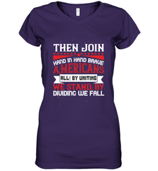 Then join hand in hand, brave Americans all! By uniting we stand, by dividing we fall 01 Women's V-Neck T-Shirt Women's V-Neck T-Shirt - HHHstores