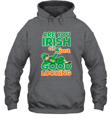 Are You Irish Or Just Good Looking Funny St Patricks Day Hooded Sweatshirt Hooded Sweatshirt - HHHstores