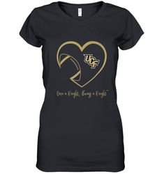 UCF Knights Football Inside Heart  Team  Apparel Women's V-Neck T-Shirt