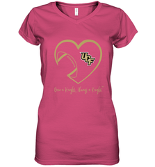 UCF Knights Football Inside Heart  Team  Apparel Women's V-Neck T-Shirt Women's V-Neck T-Shirt - HHHstores