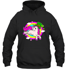 Irish Leprechaun Unicorn Cute St Patricks Day Ireland Hooded Sweatshirt Hooded Sweatshirt - HHHstores