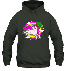 Irish Leprechaun Unicorn Cute St Patricks Day Ireland Hooded Sweatshirt Hooded Sweatshirt - HHHstores