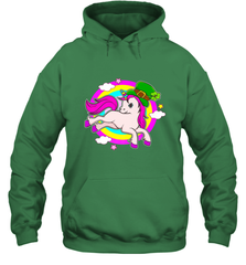 Irish Leprechaun Unicorn Cute St Patricks Day Ireland Hooded Sweatshirt Hooded Sweatshirt - HHHstores