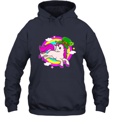 Irish Leprechaun Unicorn Cute St Patricks Day Ireland Hooded Sweatshirt Hooded Sweatshirt - HHHstores