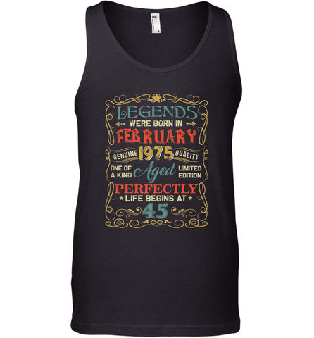 Legends Were Born In FEBRUARY 1975 45th Birthday Gifts Men's Tank Top Men's Tank Top / Black / XS Men's Tank Top - HHHstores