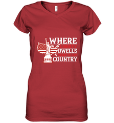Where liberty dwells, there is my country 01 Women's V-Neck T-Shirt Women's V-Neck T-Shirt - HHHstores