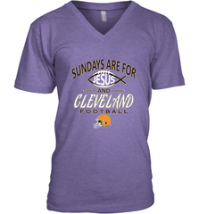 Sundays Are For Jesus and Cleveland Funny Christian Football Men's V-Neck Men's V-Neck - HHHstores