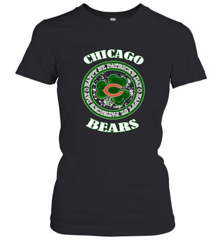 NFL Chicagi Bears Logo Happy St Patrick's Day Women's T-Shirt Women's T-Shirt / Black / S Women's T-Shirt - HHHstores