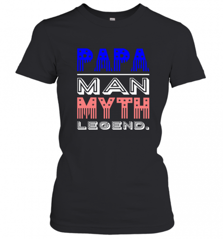 Papa Man Myth Legend Father's Day Dad Veteran Women's T-Shirt Women's T-Shirt / Black / XS Women's T-Shirt - HHHstores
