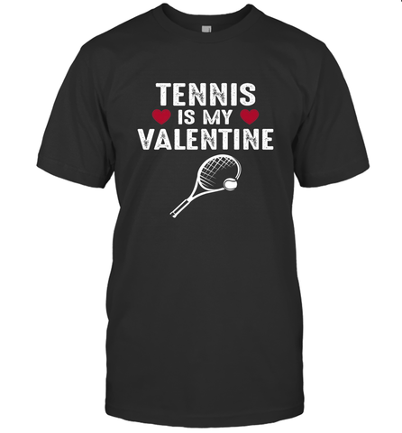 Tennis Is My Valentine Funny Gift For Women Men's T-Shirt Men's T-Shirt / Black / S Men's T-Shirt - HHHstores