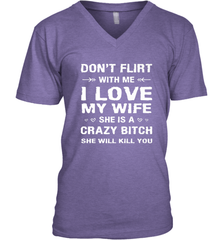 Don't Flirt With Me I Love Wife Valentine's Day Husband Gift Men's V-Neck Men's V-Neck - HHHstores