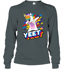 Colorful Dabbing Dancing Unicorn Celebration Yeet Long Sleeve T-Shirt Long Sleeve T-Shirt - HHHstores