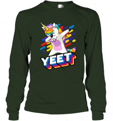 Colorful Dabbing Dancing Unicorn Celebration Yeet Long Sleeve T-Shirt Long Sleeve T-Shirt - HHHstores
