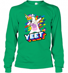 Colorful Dabbing Dancing Unicorn Celebration Yeet Long Sleeve T-Shirt Long Sleeve T-Shirt - HHHstores