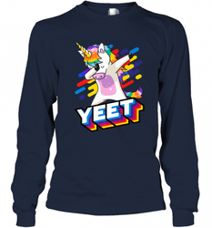 Colorful Dabbing Dancing Unicorn Celebration Yeet Long Sleeve T-Shirt