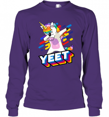 Colorful Dabbing Dancing Unicorn Celebration Yeet Long Sleeve T-Shirt Long Sleeve T-Shirt - HHHstores