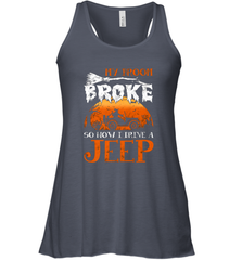 My Broom Broke So Now I Drive A Jeep Funny Witch Halloween Women's Racerback Tank Women's Racerback Tank - HHHstores