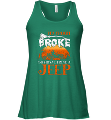 My Broom Broke So Now I Drive A Jeep Funny Witch Halloween Women's Racerback Tank Women's Racerback Tank - HHHstores