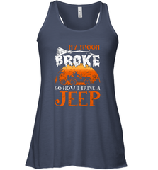 My Broom Broke So Now I Drive A Jeep Funny Witch Halloween Women's Racerback Tank Women's Racerback Tank - HHHstores