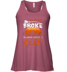 My Broom Broke So Now I Drive A Jeep Funny Witch Halloween Women's Racerback Tank Women's Racerback Tank - HHHstores