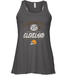 Sundays Are For Jesus and Cleveland Funny Christian Football Women's Racerback Tank Women's Racerback Tank - HHHstores