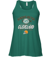 Sundays Are For Jesus and Cleveland Funny Christian Football Women's Racerback Tank Women's Racerback Tank - HHHstores