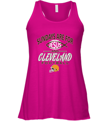 Sundays Are For Jesus and Cleveland Funny Christian Football Women's Racerback Tank Women's Racerback Tank - HHHstores