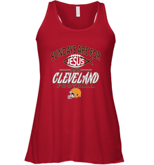 Sundays Are For Jesus and Cleveland Funny Christian Football Women's Racerback Tank Women's Racerback Tank - HHHstores