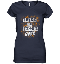 Trick or Beer Funny Halloween Trick or Treat Women's V-Neck T-Shirt