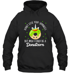 Donutcorn Funny Cute Donut Unicorn Irish St Patrick's Day Hooded Sweatshirt