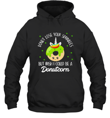 Donutcorn Funny Cute Donut Unicorn Irish St Patrick's Day Hooded Sweatshirt Hooded Sweatshirt - HHHstores