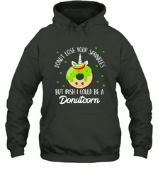 Donutcorn Funny Cute Donut Unicorn Irish St Patrick's Day Hooded Sweatshirt Hooded Sweatshirt - HHHstores