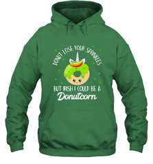 Donutcorn Funny Cute Donut Unicorn Irish St Patrick's Day Hooded Sweatshirt Hooded Sweatshirt - HHHstores