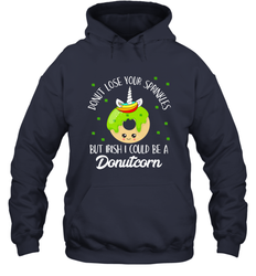 Donutcorn Funny Cute Donut Unicorn Irish St Patrick's Day Hooded Sweatshirt