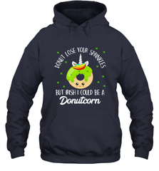 Donutcorn Funny Cute Donut Unicorn Irish St Patrick's Day Hooded Sweatshirt Hooded Sweatshirt - HHHstores