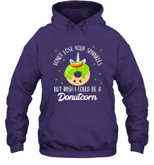 Donutcorn Funny Cute Donut Unicorn Irish St Patrick's Day Hooded Sweatshirt Hooded Sweatshirt - HHHstores