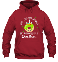 Donutcorn Funny Cute Donut Unicorn Irish St Patrick's Day Hooded Sweatshirt Hooded Sweatshirt - HHHstores