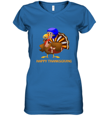 Cool Happy Thanksgiving Football Shirt Gobble Player Turkey Women's V-Neck T-Shirt Women's V-Neck T-Shirt - HHHstores