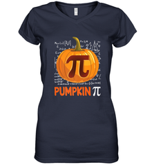 Pumpkin Pi Shirt Math Halloween Thanksgiving Costume Pie Day Women's V-Neck T-Shirt Women's V-Neck T-Shirt - HHHstores