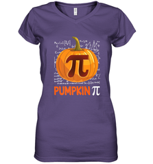 Pumpkin Pi Shirt Math Halloween Thanksgiving Costume Pie Day Women's V-Neck T-Shirt Women's V-Neck T-Shirt - HHHstores