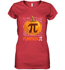 Pumpkin Pi Shirt Math Halloween Thanksgiving Costume Pie Day Women's V-Neck T-Shirt Women's V-Neck T-Shirt - HHHstores