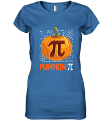 Pumpkin Pi Shirt Math Halloween Thanksgiving Costume Pie Day Women's V-Neck T-Shirt Women's V-Neck T-Shirt - HHHstores