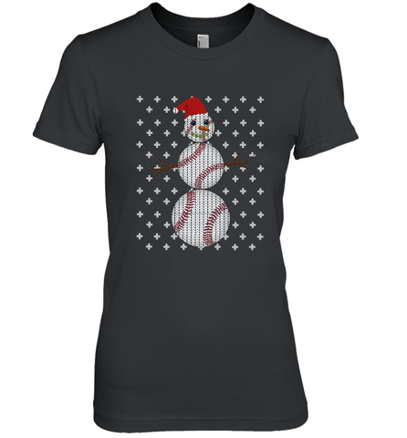 UGLY CHRISTMAS Baseball Snowman Holiday Santa Funny Men Gift Women's Premium T-Shirt Women's Premium T-Shirt / Black / XS Women's Premium T-Shirt - HHHstores
