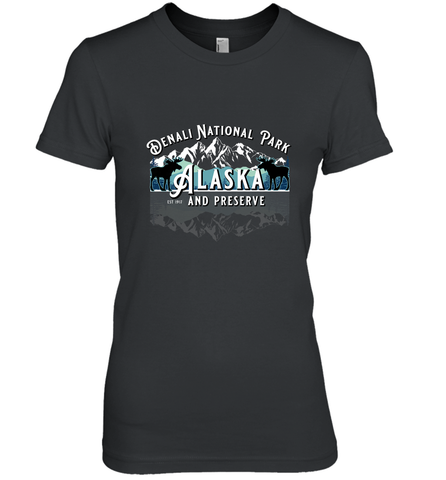 Denali National Park Alaska AK USA Moose Souvenir Women's Premium T-Shirt Women's Premium T-Shirt / Black / XS Women's Premium T-Shirt - HHHstores