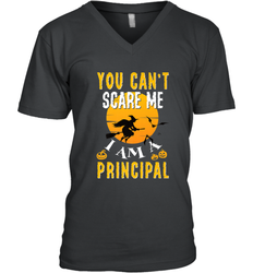 You Can't Scare Me Principal Quote Halloween Funny Costume Men's V-Neck